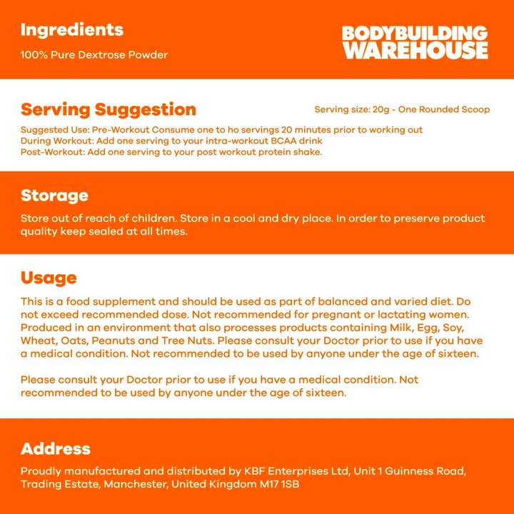 , 100% Pure Dextrose Powder, Energy Drink Supplement, Carbohydrate Powder from Glucose (1Kg)