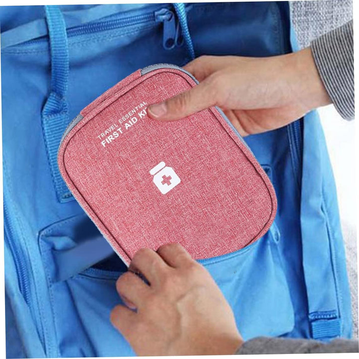 Travel First Aid Kit Pouch Empty Mini Pill Storage Bag Emergency Box for Camping Hiking Wine Red First Aid Kits