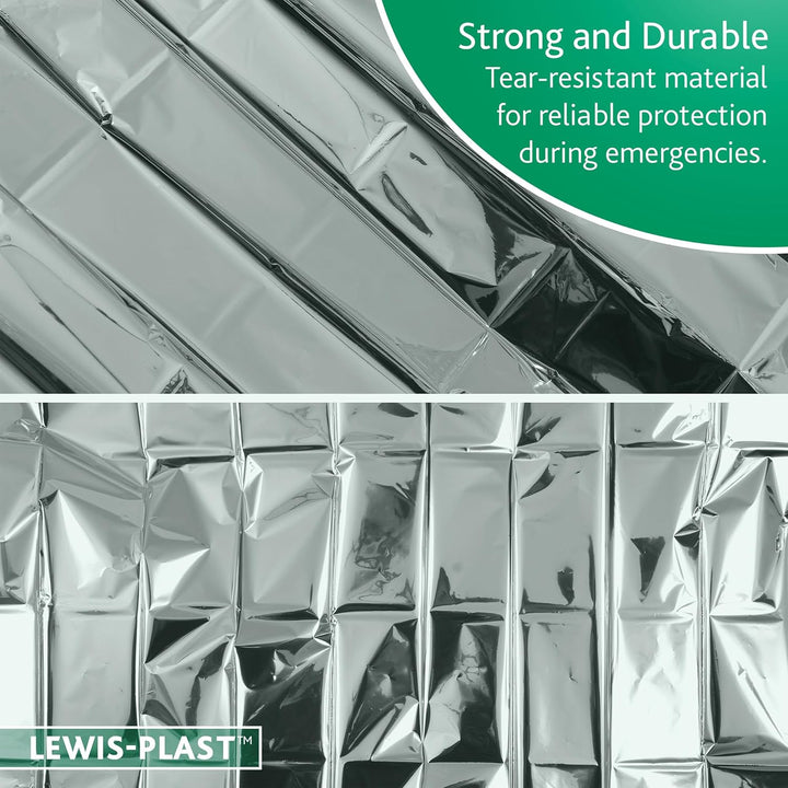 Adult Foil Blanket, Heat-Reflective and Insulating, Wind and Rain Protection (Pack of 3)