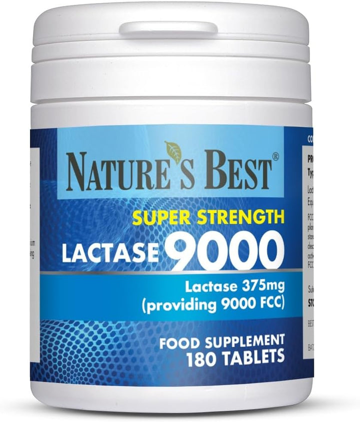 Super Strength Lactase Tablets 9000 FCC Enzyme Units - Max Strength Digestive Enzyme - UK Made - 60 Tablets (1 Month'S Supply)
