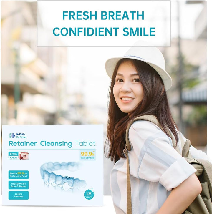 Retainer Cleaner,Retainer Cleansing Tablets, Denture Cleaning Tablet, Retainer,Dentures,Mouth Guard Cleaner 12 Tablets