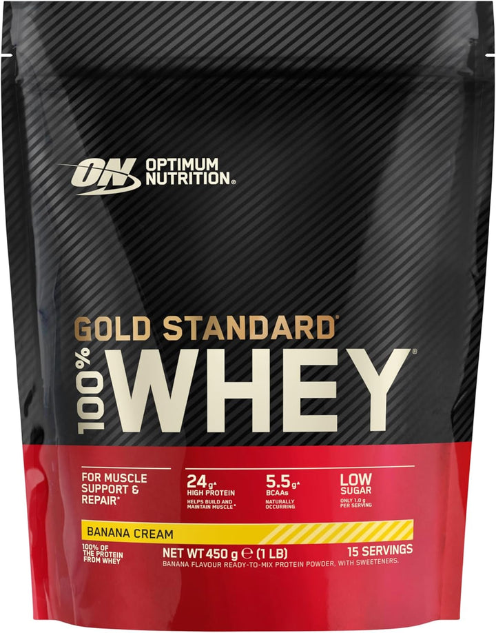 Gold Standard 100% Whey Muscle Building and Recovery Protein Powder with Naturally Occurring Glutamine and BCAA Amino Acids, Double Rich Chocolate Flavour, 15 Servings, 465 G