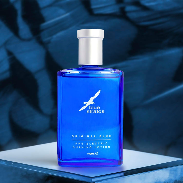Pre-Electric Shave Lotion, Original Blue for Men, Lifts Beard & Reduces Irritation, Cooling Effect, Classic Scent of Cedarwood, Vanilla, and Musk, 100Ml