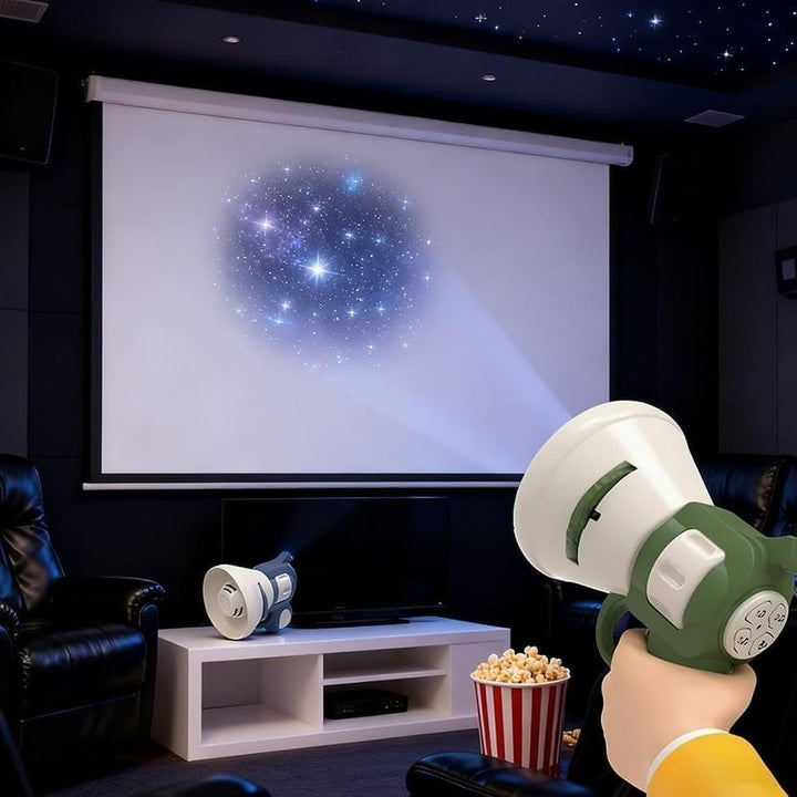 Costume Projector & Voice Changer Speaker,Transformation Projector Speaker,Voice Props Can Record Audio,Handheld Projectors Bag Charm with Funny Sound Effects for Kids & Adults (Yellow)