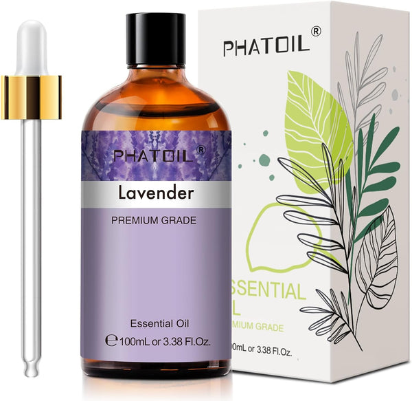 Lavender Essential Oil 100Ml, 100% Natural & Pure Premium Graded Lavender Essential Oils for Diffusers, Humidifiers, Aromatherapy, Skin Hair Care and Candle Soap Making