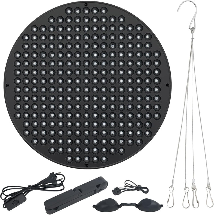 Tanning Lamp for Home, 50W Tanning Lamp Solarium with 250 Leds 460NM for Face and Body, Full Blue Skin Tanning Light with Desk Stand & Hanging Ring (Silver)