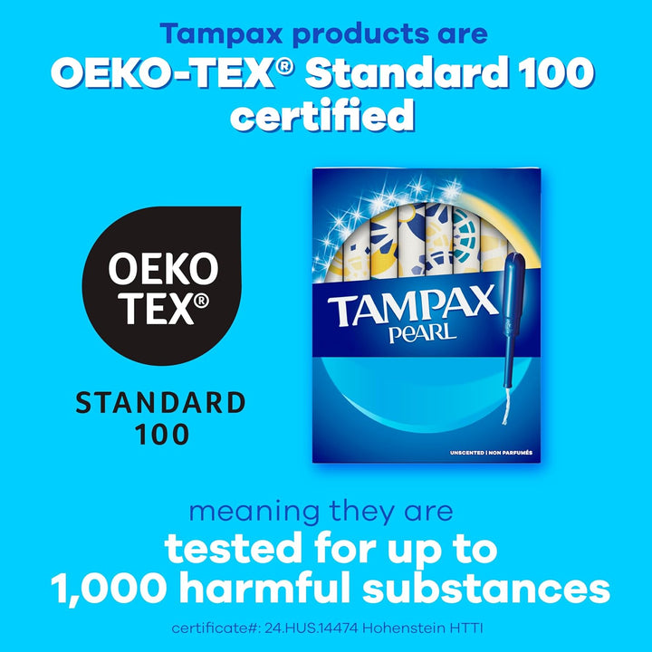 Pearl Plastic Tampons, Multipack, Light/Regular/Super Absorbency, Unscented, 50 Count