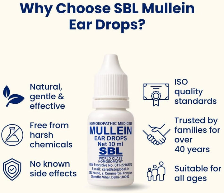 Mullein Ear Drops Ear Infections Earache Effective Relief Ear Pain, Swimmer'S Ear, Excessive and Hardened Ear Wax | Ear Wax Removal Solution with Natural Ingredients