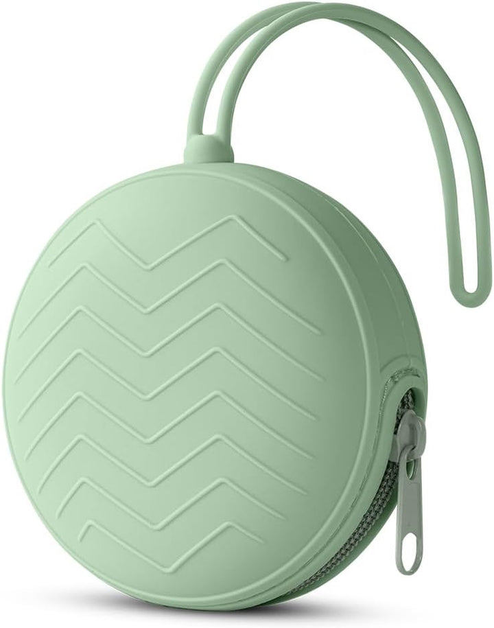 Dummy Holder Case, Silicone Dummy Holder Case, Baby Dummy Holder Case, Square Pacifier Holder Case, Portable Soother Pods for Baby, Baby Pacifier Case for Travel, Home (Green)