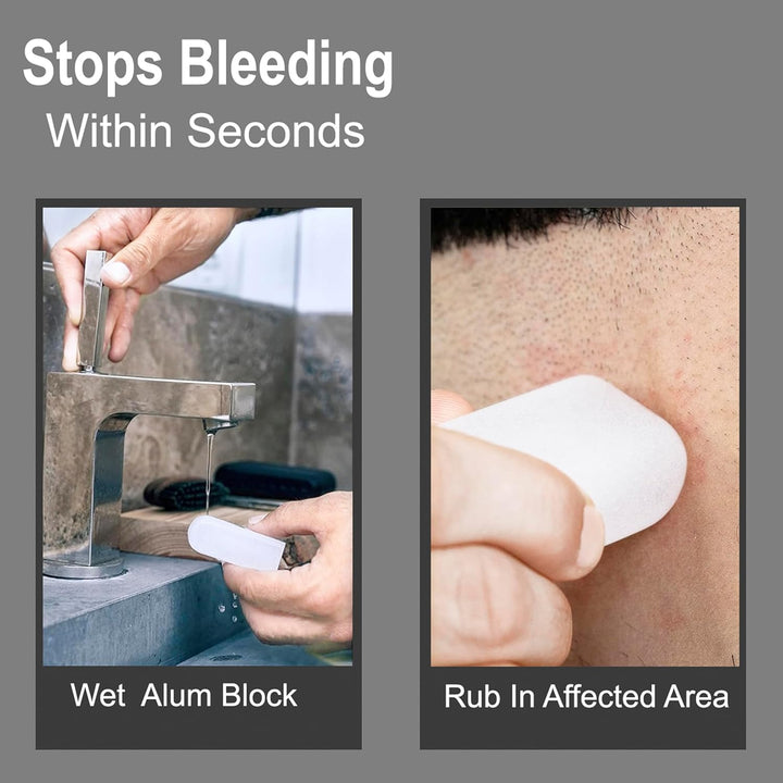 Natural Alum Block in Plastic Case (100 G./3.5 Oz.) Aftershave Blood Stopper Antiseptic Astringent Soothing Solution for Shaving Razor Burn Relief