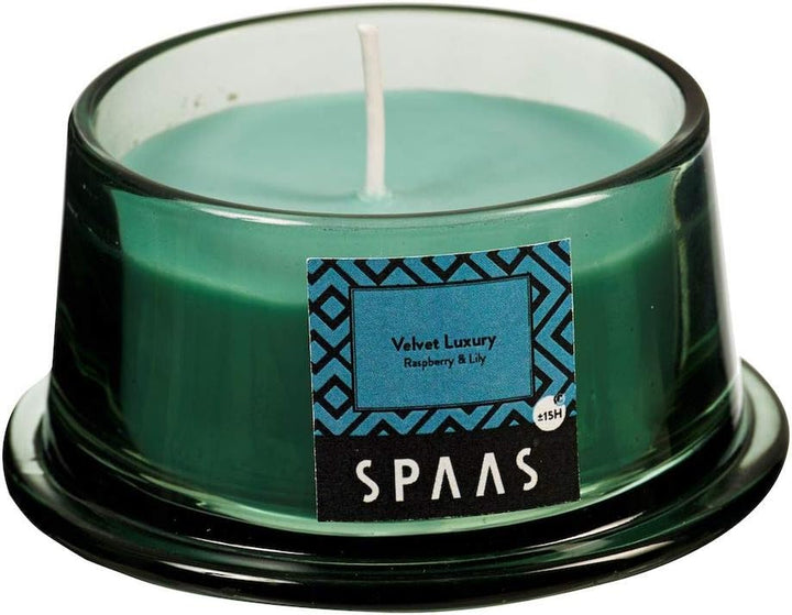 Scented Candle in Low Glass, ± 15 Hours, Magical Thoughts, Wine Red