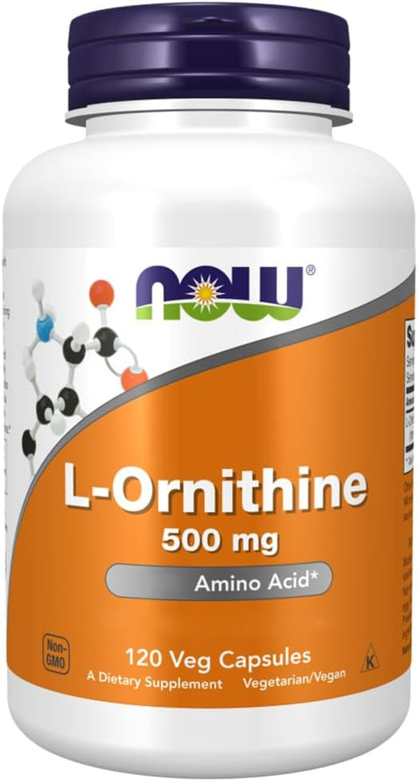 Foods, L-Ornithine, 500Mg, 120 Vegan Capsules, Lab-Tested, Amino Acid, Gluten Free, Soy Free, Vegetarian