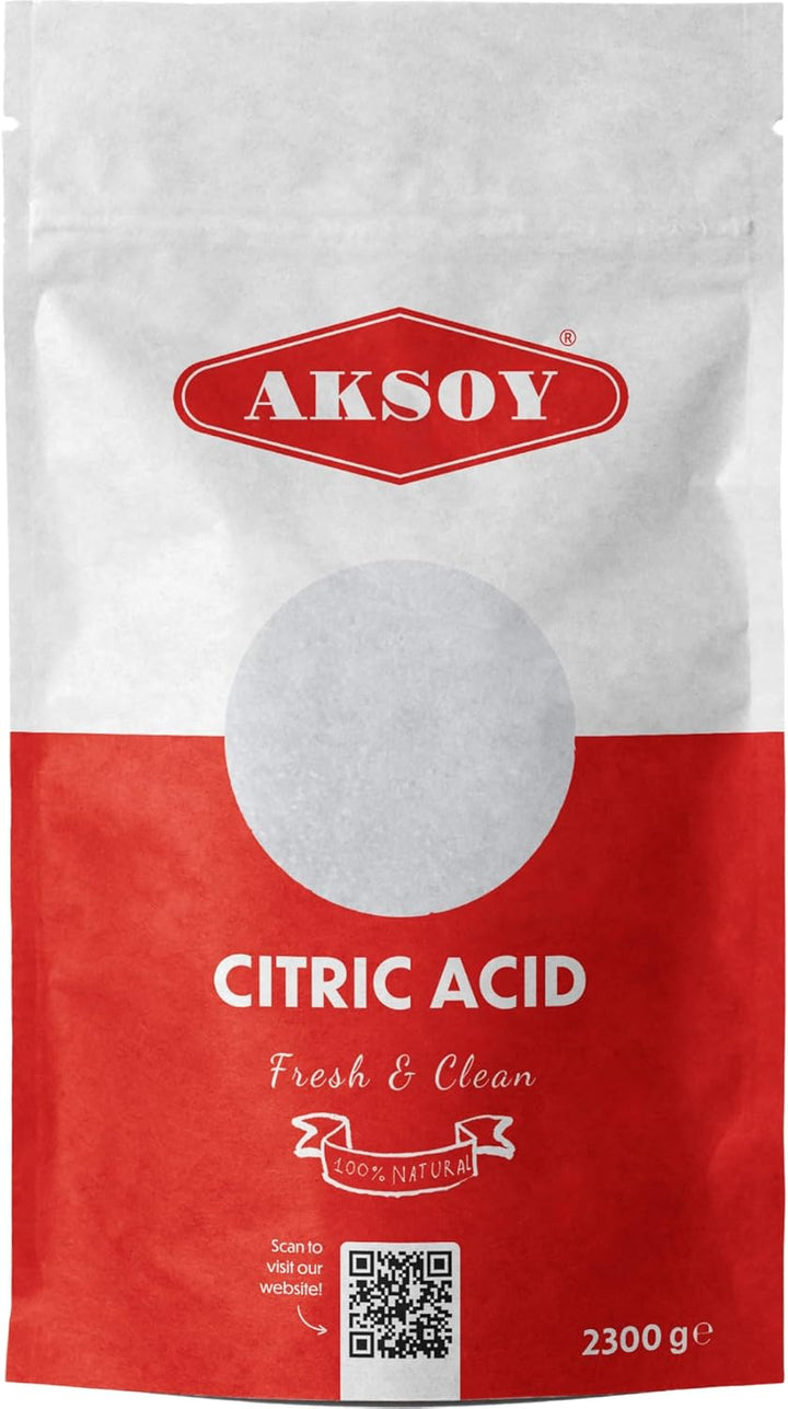 Citric Acid Food Grade 2300Gr || Non-Gmo, Anhydrous, Make Your Own Bathbomb, No Additives, Sour Drinks, Household Cleaning with Citric Acid Powder (Packaging May Vary)
