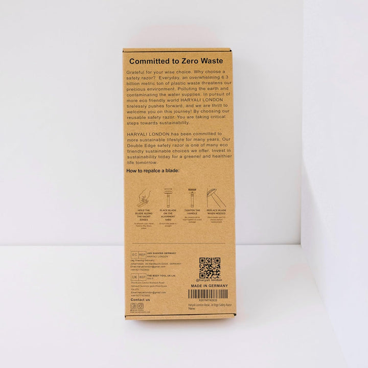 Wooden Shaving Kit for Men – 3 Pcs Double Edge Safety Razor Set with Pure Badger Hair Brush & Shaving Stand – Mens Grooming Kit Wet Shaving Gift Set.