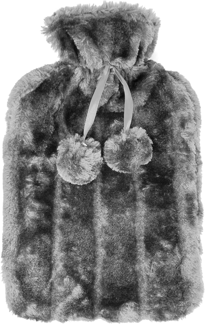 2L Hot Water Bottle with Luxury Cosy Fur Provides Warmth and Pain Relief, Standard for Hand Feet Warmer, Neck Shoulder Relief (Hot Rose Red Cover), 1.0 Count