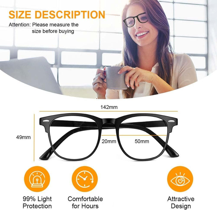 Blue Light Blocking Glasses, 1/2/3 Pcs anti Blue Light Computer Gaming Glasses for Women Men, Lightweight Reading Glasses anti Glare anti Eyestrain