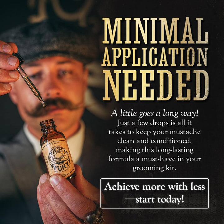 Moustache Wax Remover for Handlebar Moustaches by  Strong Hold Mustache Wax - Night Fury Mustache Wax Remover 1Oz or 30Ml