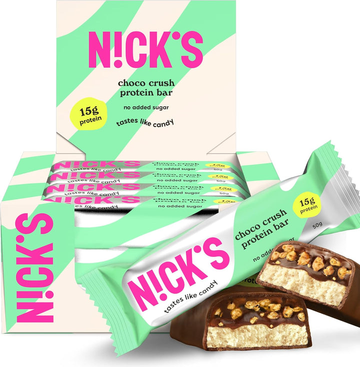 NICKS Protein Bar Mix Box, Keto Snack Bars 4G Net Carbs, 15G Protein, 5G Collagen No Added Sugar Gluten Free Low Carb Snacks (9X50G)