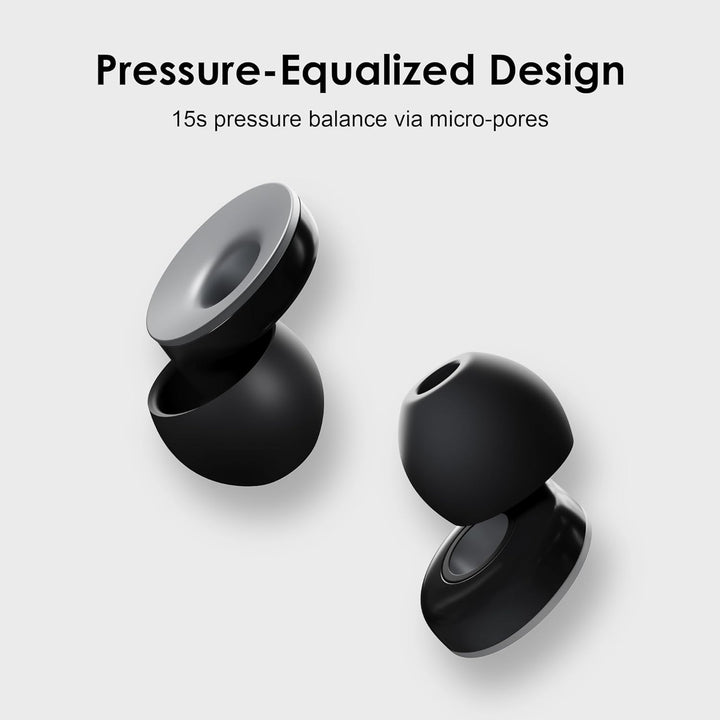 Ear Plugs for Sleep - 47Db Highest SNR Noise Cancelling Earplugs, 15S Pressure Relief, Secure Fit for Side Sleepers, Snoring & Travel - Reusable with 8 Tips (XS/S/M/L) & Case