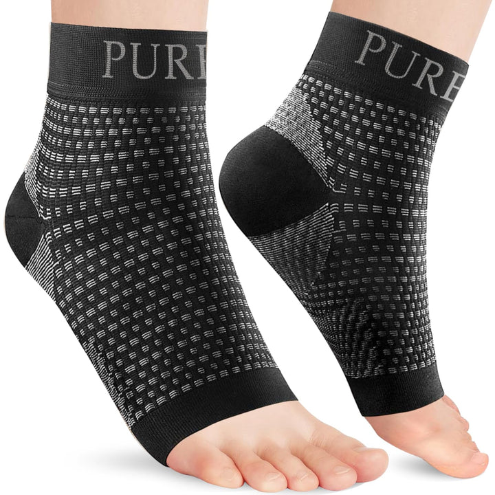 Ankle Support for Ligament Damage Sprained Ankle, Achilles Tendonitis Foot & Plantar Fasciitis Support Strap, Heel Pain Relief & Wrap for Compression (Black, M)