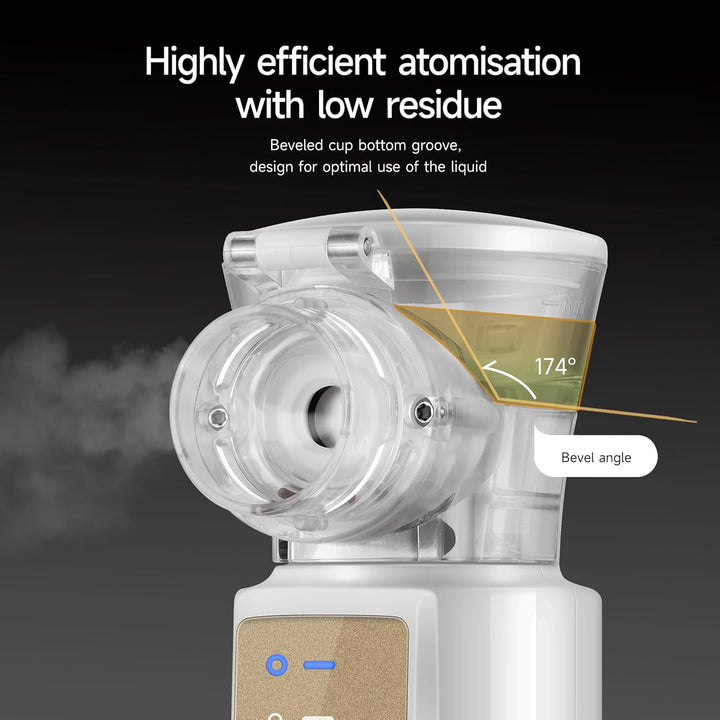 Portable Nebuliser Machine for Kids and Adults, Silent Mesh Nebuliser Ideal for Travel and Home Use（M105T）