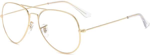 Clear Lens Glasses for Women Men Non-Prescription Fake Glasses Metal Frame