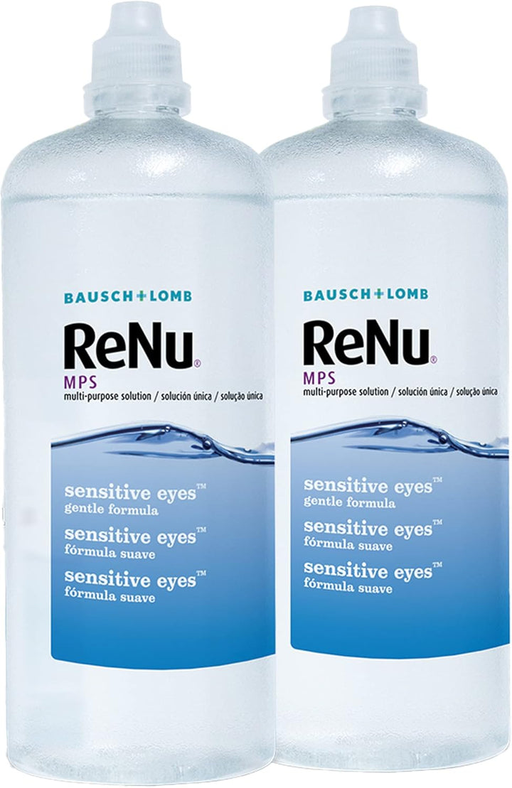 Multi-Purpose Travel Contact Lens Solution, 2X 60Ml Flight Pack Size - for Soft Lenses, Gentle on Sensitive Eyes, Clean, Disinfect, Rinse, Lubricate and Store Your Lenses, Lens Case Included