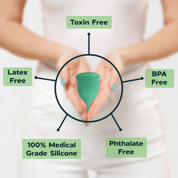 Menstrual Cups, First Period Starter Pack of 2 Kit with Mini Box, Period Cup Medical Grade Silicone, Feminine Hygiene Better Alternative to Sanitary Pads & Tampons for Girls - Small & Large