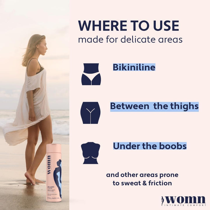 Intimate Comfort Dry & Fresh Powder – Talc-Free Body Powder against Moisture, Friction & Odour, 100 G