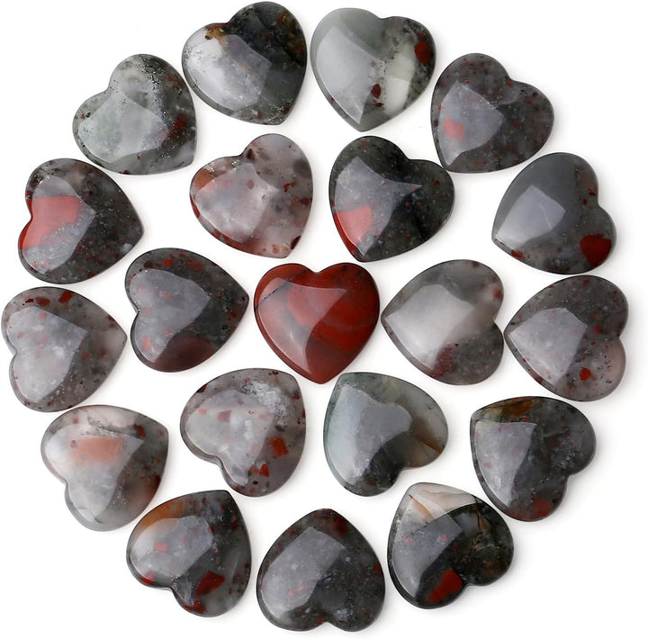 20PCS Heart Healing Crystals Gifts Gemstones Set Bulk Quartz Love Gem Stones Wholesale Polished Pocket Chakra Reiki Spiritual Wellbeing Stocking Filler Mini Small Gift for Women