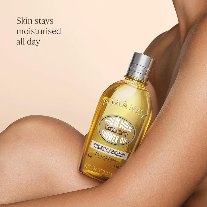 Almond Shower Oil, Hydrating & Nourishing Body Wash, Vegan & 99% Biodegradable, Luxurious Moisturising Cleanser for Soft, Smooth Skin, for Dry & Sensitive Skin