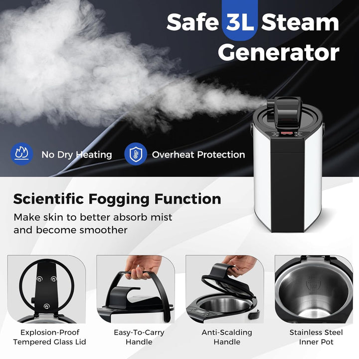 Portable Sauna Steam for Home, Folding Full Body Sauna Tent Steam Room with 3L Steamer Generator, Remote Control & Chair, Pop-Up Personal Home Sauna Pod Box for Therapy Detox Slimming (Grey)
