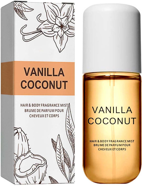 50Ml Coconut Vanilla Body Spray for Women - Long-Lasting Light Fragrance Mist for Hair and Skin Care
