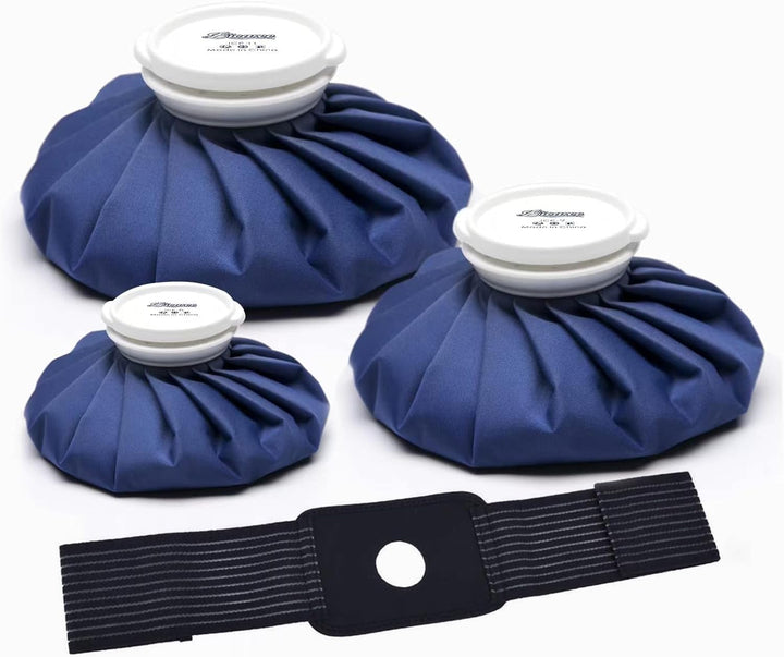 Ice Pack for Injuries Reusable, Ice Bags Hot Water Bag for Hot & Cold Therapy and Pain Relief with Cover, No-Leak Elastic Breathable Ice Bag, Size 9", Blue