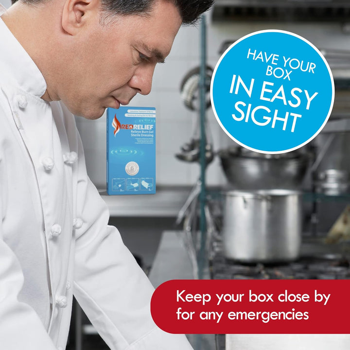 Emergency Assorted Burn Dressings Pack of 6 - Cools, Soothes and Relieves Pain