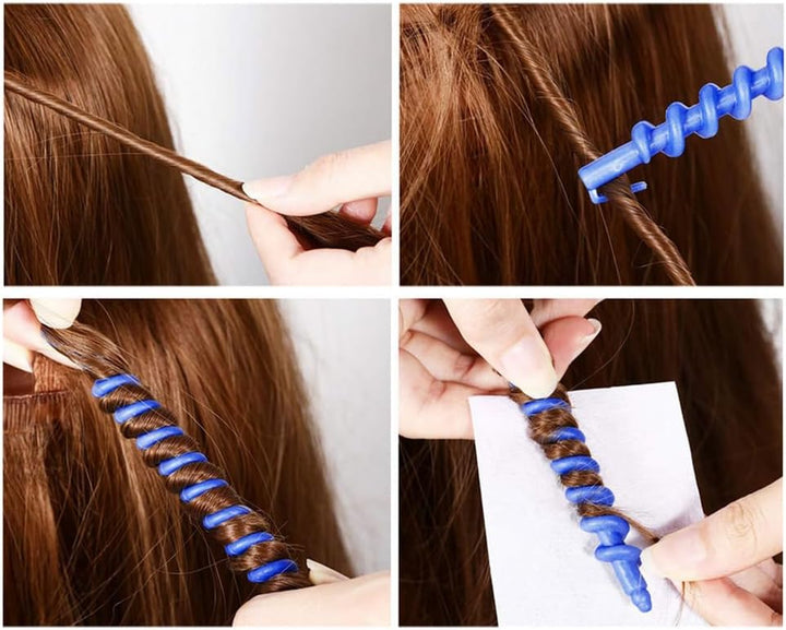 26 Pieces 6Inch Spiral Hair Perm Rod Colorful Plastic Long/Medium Hair Barber Hairdressing Styling Curling Perm Rod No Heat Hair Curlers for Women Girls