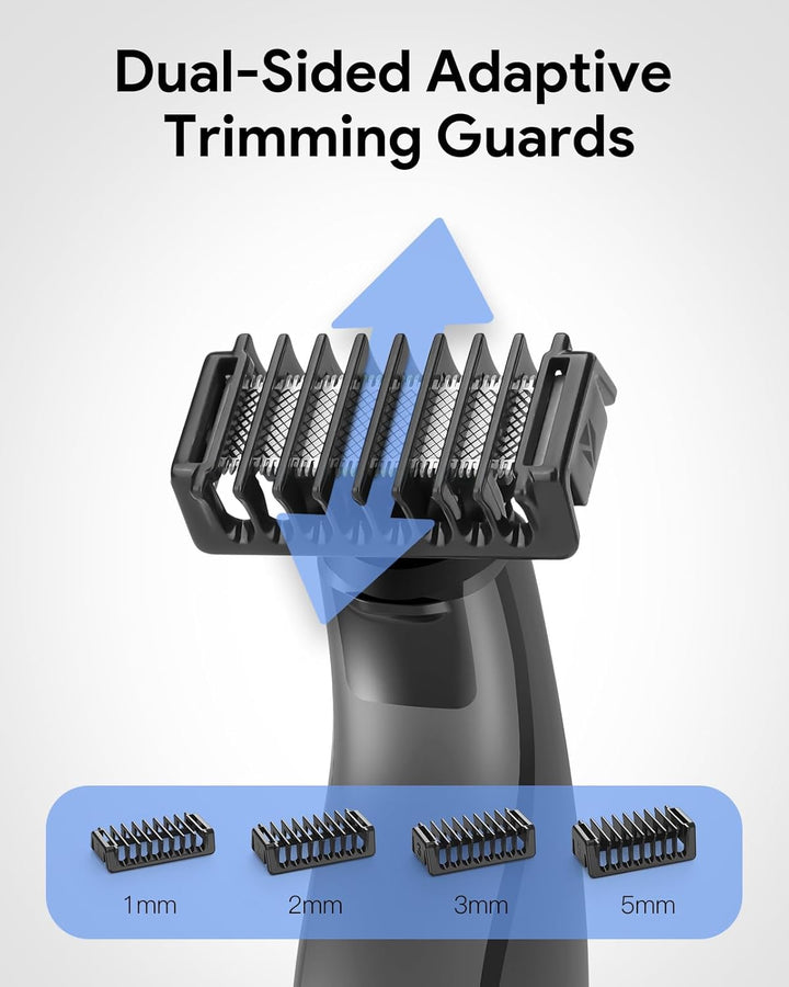 Double-Sided Attachments Compatible with O Blade & Oblade Pro QP2724 QP2520 QP2530 QP2620 QP2630 Trimmer, 4 Combs of 1, 2, 3 and 5 Mm, Maintain Your Perfect Stubble Length