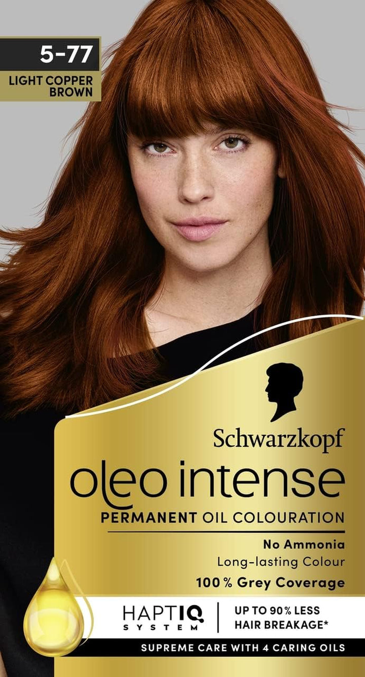 Oleo Intense Permanent Oil Colour 4-86 Chocolate Brown, 100% Grey Coverage, Conditioner with Haptiq System, Long-Lasting Colour, Ammonia Free Hair Dye