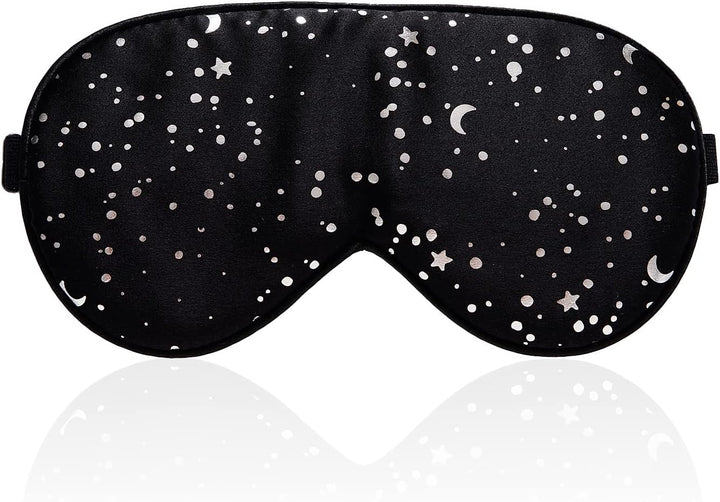 100% Silk Sleep Mask with Adjustable Strap,Comfortable and Super Soft Eye Mask Ultimate Sleeping Aid,Blindford Golden Moon