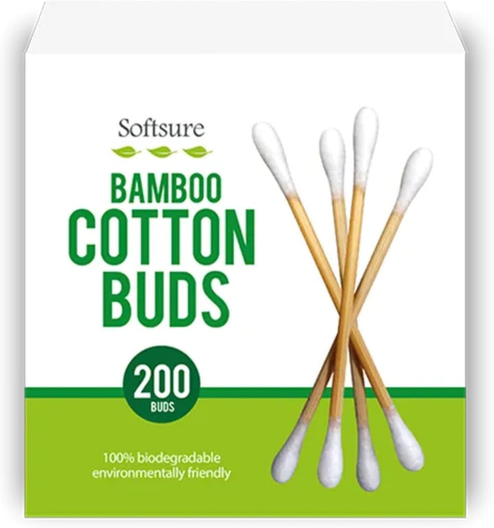 Bamboo Cotton Buds - 1000 Pcs Organic Cotton Wool Buds, Biodegradable, Sustainable, Plastic-Free, Fully Recyclable Ear Buds (1000, Standart)