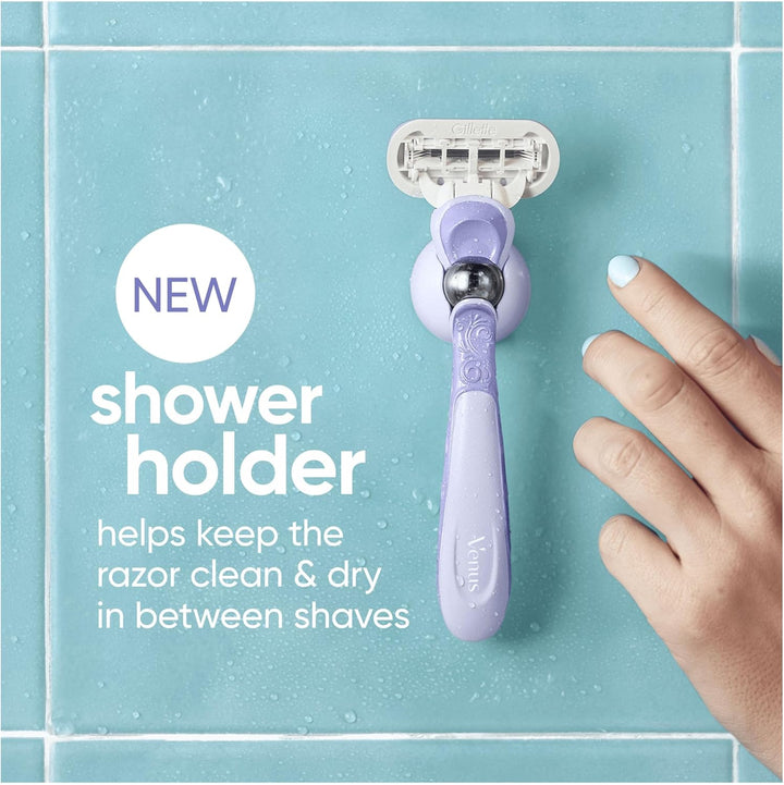 Extra Smooth Swirl Women’S Razor, 3 Refill Razor Cartridges, Pivoting Reusable Handle and Shower Holder