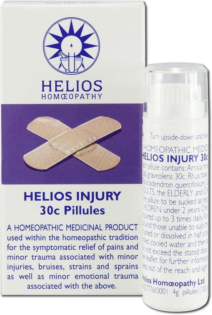 KATIX  Helios Injury Pillules - Homeopathic Tablet Remedy - 4G Pack of 1 - 11.5G, 15Mm X 15Mm X 65Mm - Organic, Non-Sterile