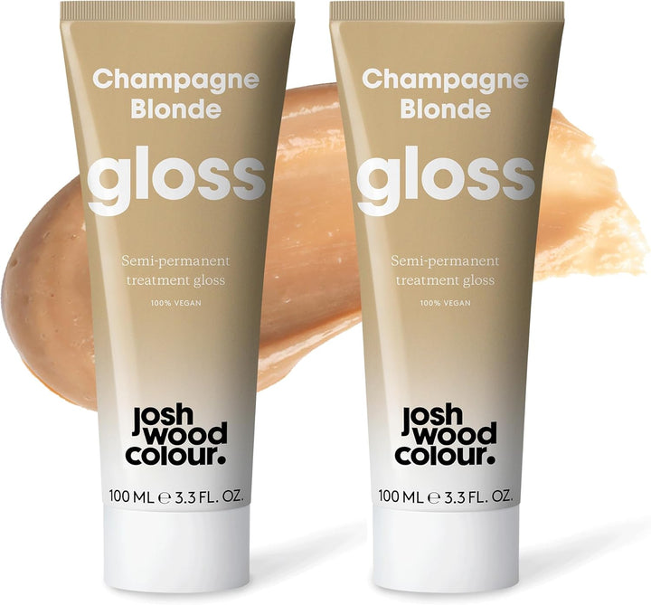 Josh Wood Hair Gloss (Champagne Blonde) - Semi-Permanent Gloss, Adds Warm and Golden Tones, Refreshes and Conditions Hair Colour - Lasts up to 6 Washes - 100% Vegan - Cream (100Ml)