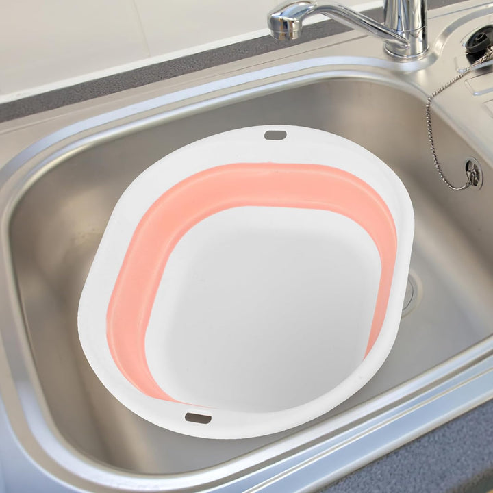 Foldable Portable Wash Basin Tub with Hook for Easy Drainage Space-Saving Collapsible Washbasin for Feet Face Hands Washing Lightweight Household Travel Bath