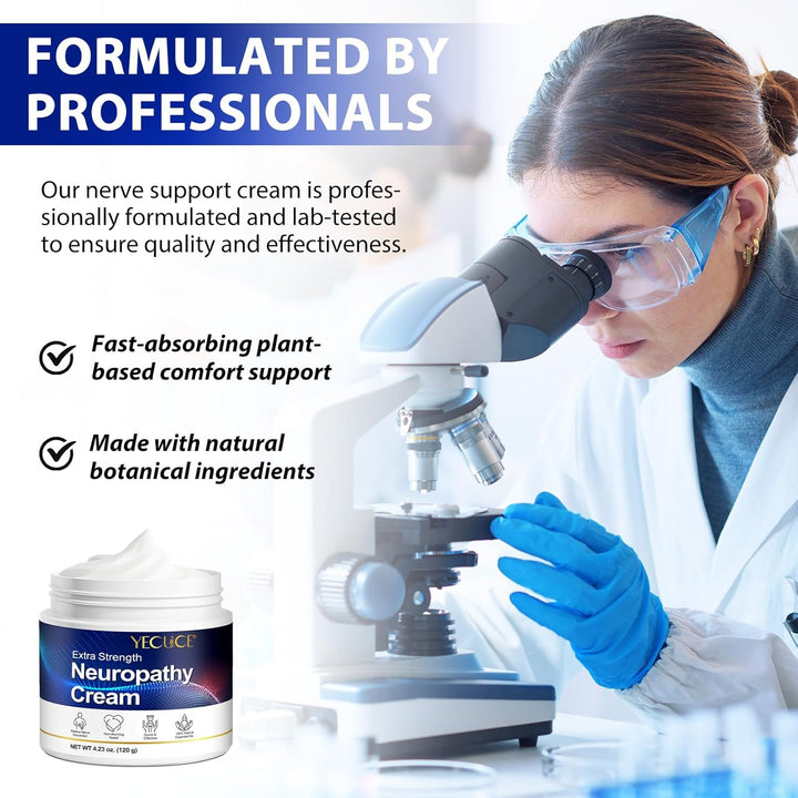 Neuropathy Nerve Relief Cream,Max Strength No-Mess Topical Pain Reliever for Toes, Feet, Fingers, Hands, Legs & Arms, 4.23Oz