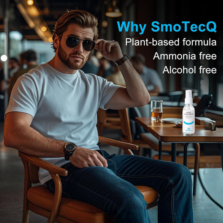 Lens Cleaner Spray Kit – Plant-Based, Alcohol-Free Cleaning Solution for Glasses, Camera Lenses & Screens | Includes 2 X 2Oz Spray Bottles, 2 Streak-Free Microfiber Cloths & 1 Travel Pouch