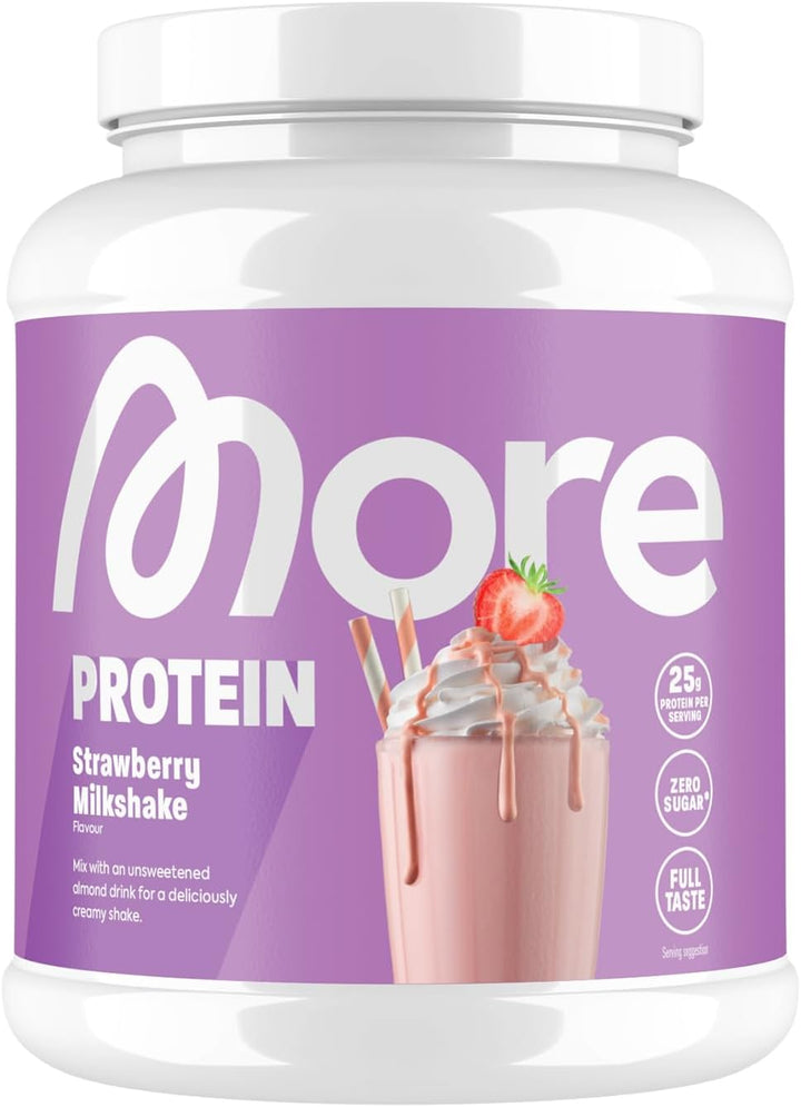 More Protein Whey Casein Protein Powder, Vanilla Ice Cream, 600 G, 1.32 Lbs, 20 Servings - with Lactase Casein protein, Slow-digesting protein, Protein supplement, Protein powder, Muscle recovery protein, Fitness protein, High protein, Natural protein, He