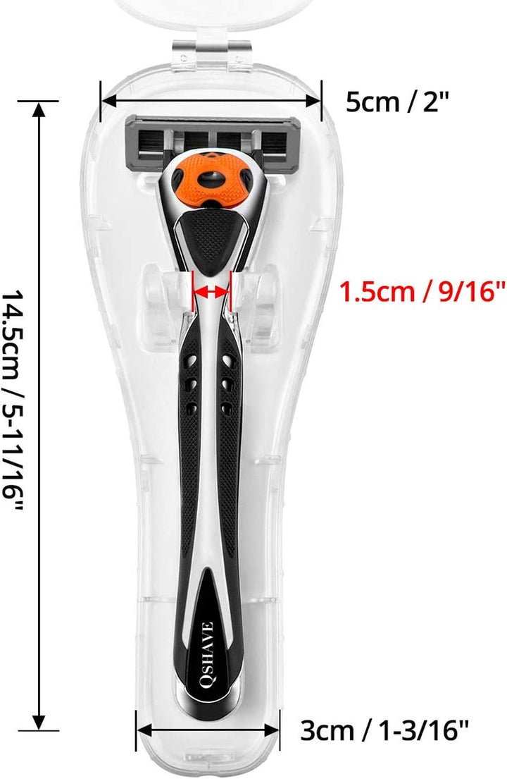 Portable Travel Razor Protector Case for Manual Razor System (6.41" X 2.4" X 1.18"), 1PC