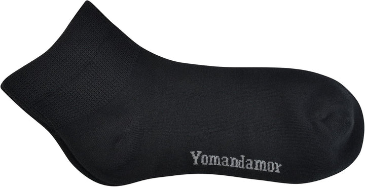 Seamless Casual/Diabetic Socks Ladies Bamboo Ankle Black Socks with Non-Binding Top,5 Pairs