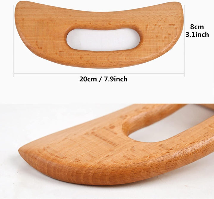 Lymphatic Drainage Massager, Wooden Gua Sha Tool, Manual Massage Scraper for anti Cellulite and Relieve Muscle Fatigue, Body Gua Sha Paddle